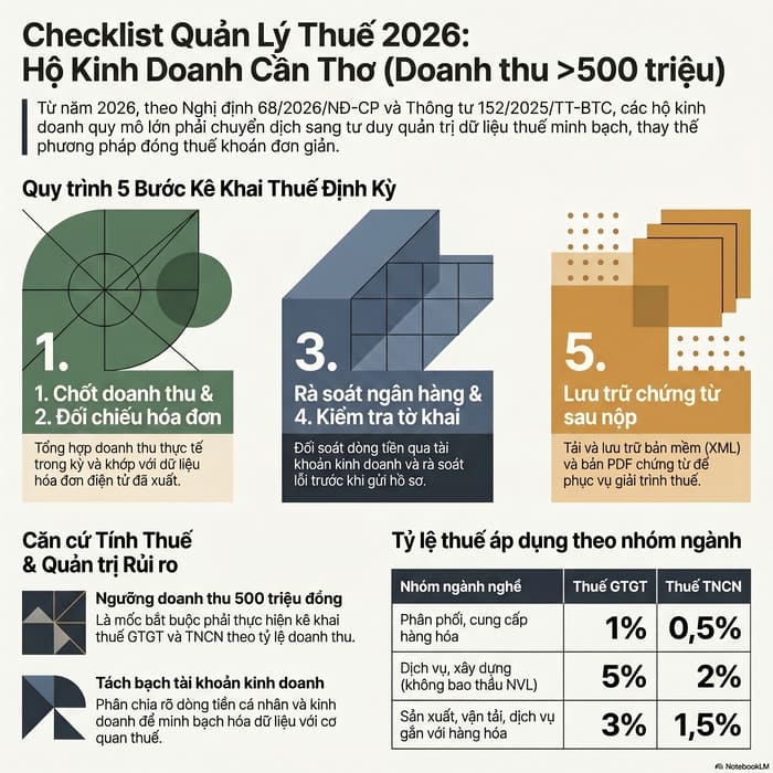 Kê khai thuế hộ kinh doanh Cần Thơ năm 2026