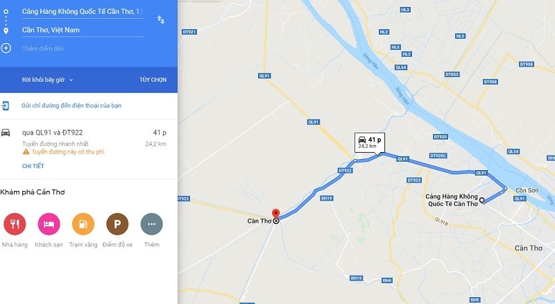 Khoảng cách giữa sân bay Cần Thơ và trung tâm thành phố là bao nhiêu? Cách vào trung tâm thành phố từ sân bay